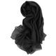 Prettystern Women Plain Uni-colour Fine Extra Long Georgette Silk Scarf Shawl For Evening Dress Wedding Black