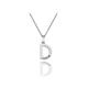 Hot Diamonds Round Diamond and Micro Letter D 925 Sterling Silver Pendant with 46 cm Curb Chain