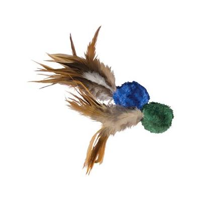 KONG Naturals Crinkle Ball with Feathers Cat Toy, Color Varies