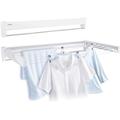 Leifheit Telegant 81 Protect Plus Wall-Mounted Clothes Airer, Foldaway Towel Rack for Indoor & Outdoor, Clothes Drying Rack for Indoor or Outdoor, 8.1 m Drying Space, White