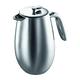 BODUM Columbia 8 Cup Double Wall French Press Coffee Maker, Stainless Steel, 1.0 l, 34 oz