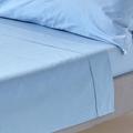 HOMESCAPES Light Blue Pure Egyptian Cotton Flat Sheet Super King 200 TC 400 Thread Count Equivalent Bed Sheet