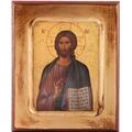 Religious Wood Icon of Jesus Christ Made in Greece 13 cm x 17 cm high. Wooden Icon of Jesus Christ. Christ the Teacher