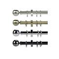 umlout New Brushed Nickel (Satin Silver) 300cms Metal Curtain Pole/Poles Available In 6 Sizes And 4 Colours. 28mm Diameter
