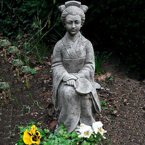 Garten-Steinfigur Geisha