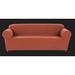 Ellen Tracy Chamois Stretch Box Cushion Loveseat Slipcover, Polyester in Red | 72 H x 62 W x 5 D in | Wayfair CH20TFSLWI