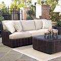 Woodard Aruba Patio Sofa w/ Sunbrella Cushions All - Weather Wicker/Wicker/Rattan in Brown | 32 H x 88 W x 37 D in | Wayfair S530031-14Y