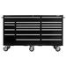 Viper Tool Storage Pro Series 72" W 30" D 18-Drawer Rolling Tool Cabinet Stainless Steel in Black | 37 H x 72 W x 30 D in | Wayfair VP7218BL