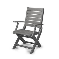 POLYWOOD® Signature Folding Outdoor Chair Plastic/Resin in Gray | 37.25 H x 24.75 W x 26.5 D in | Wayfair 1900-GY