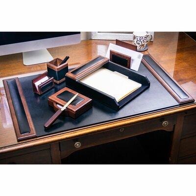 Dacasso 7 Piece Desk Set Leather in Brown | 34 W i...