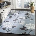Blue/White 30 x 0.63 in Area Rug - Safavieh Modern Art Floral Handmade Tufted Blue/Ivory Area Rug Polyester | 30 W x 0.63 D in | Wayfair MDA622A-24