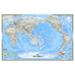 National Geographic Maps World Classic Pacific Centered Enlarged Wall Map in Blue | 48 H x 73 W x 0.25 D in | Wayfair RE01020333