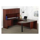 Lorell Essentials Series 28.5" H x 3.5" W Desk Leg Metal/Manufactured Wood in Brown | 28.5 H x 3.5 W x 3.5 D in | Wayfair 69381