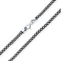 Bling Jewelry Bali Style Thin .925 Sterling Silver Coreana Black Antiqued Popcorn Chain Necklace For Men For Women 3MM 20 Inch