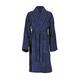 aztex 100% Natural Cotton Shawl Collar Unisex Dressing Gown, Towelling Bath Robe, 550gsm - Navy - Medium
