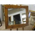 4" CHUNKY MEDIUM OAK STAINED SOLID PINE WALL AND OVERMANTLE MIRRORS - VARIOUS (Bevel Mirror Glass, 55" x 31")