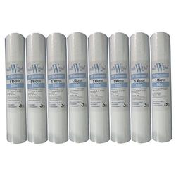 Reverse Osmosis Prefilters 20" PP Sediment 5 Micron Water Filters - 8 Pack Fit All 20" Water Filter housings/Water fed Pole/Hard Well Water Treatment