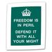 ArtWall Government of the United Kingdom "Freedom is in Peril Defend it w/ All Your Might" Textual Art on Rolled Canvas in Green/White | Wayfair