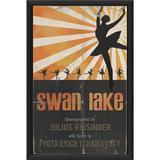 The Artwork Factory Swan Lake Framed Vintage Advertisement Paper, Metal in Black/Orange | 25.13 H x 16.63 W x 1.13 D in | Wayfair 17824
