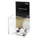 Deflecto Classicimage Suggestion Box with Stackable Sign Holder - Ideal for Business Cards, Raffle, Coins, Ballot, Tips & Charity Donations Collection