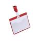 Durable Visitor Name Badge 60 x 90 mm with Clip Red | Pack of 25 Badges | Includes Blank Insert Cards | Ideal for Events and Visitor Management