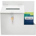 Deflecto Suggestion Box - Ideal for Business Cards, Raffle, Coins, Tips & Charity Donations Collection - Lockable Ballot Box with Sign Holder on Side
