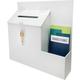 Deflecto Suggestion Box - Ideal for Business Cards, Raffle, Coins, Tips & Charity Donations Collection - Lockable Ballot Box with Sign Holder on Side