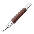 Faber-Castell F148213 E-MOTION FOUNTAIN PEN DARK BROWN B breit (B),Pear wood dark brown.