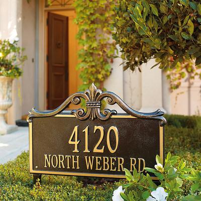 Kingston Address Plaques - Wall Plaque, Bronze/Verde Wall Plaque, Estate, One Line - Frontgate