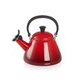 Le Creuset Kone Stove-Top Kettle with Whistle, Suitable for All Hob Types Including Induction, Enamelled Steel, Capacity: 1.6 Litre, Cerise, 40101020600000