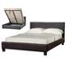 Comfy Living Storage Bed Faux Leather 5ft King Size Ottoman Prado Black