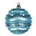 Vickerman 33587 - 6" Teal Candy Glitter Wave Ball Christmas Tree Ornament (M132012)