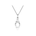 Hot Diamonds Round Diamond and Micro Letter A 925 Sterling Silver Pendant with 46 cm Curb Chain