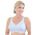 Glamorise Full Figure Plus Size MagicLift Front-Close Posture Back Bra Wirefree #1265 White