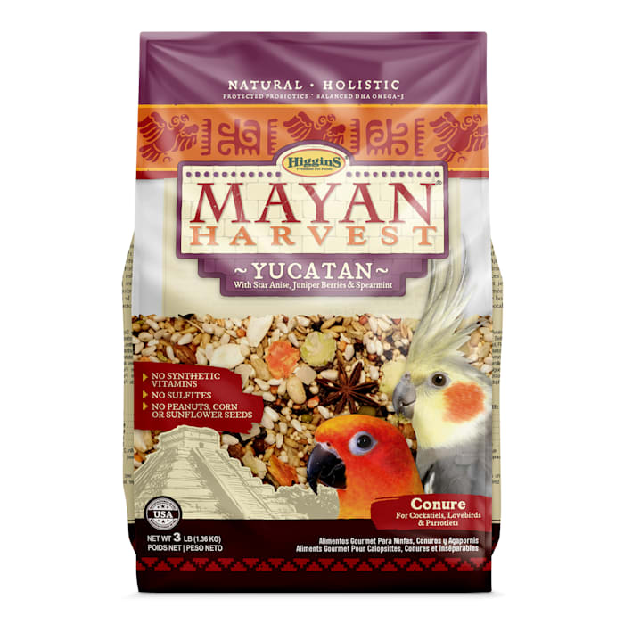 Higgins Mayan Harvest Yucatan Blend Bird Food for Small Hookbills, 3 lbs.