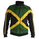 Jamaica Pround Power Authentic Jamaican Long Sleeved Reggae Zip-Up Jacket - Unisex (Black, Green and Yellow) - L