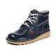 Kickers Men's Kick Hi Classic Ankle Boots, Extra Comfortable, Added Durability, Premium Quality, Blue Navy White, 10 UK