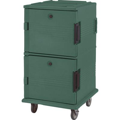 Cambro Hot Box | UPC1600HD192 Granite Green Ultra Camcart Insulated Food Pan Carrier with Heavy Duty Casters