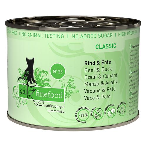 6x200g in der Dose, Rind & Ente catz finefood Katzenfutter nass