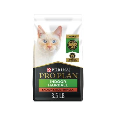 Purina Pro Plan Adult Indoor Hairball Management Salmon & Rice Formula Dry Cat Food, 3.5-lb bag