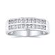 Two Row Cubic Zirconia Channel Set Princess Cut AAA CZ Anniversary Wedding Band Ring For Women925 Sterling Silver