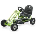 Hauck Lightning Pedal Go Kart, Green - Kids Go Kart with Rubber Wheels, for Children 4-8 Years, Up to 50 kg, Handbrake, Three Position Adjustable Seat