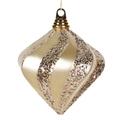 Vickerman 33701 - 6" Champagne Candy Glitter Swirl Diamond Christmas Tree Ornament (M133238)