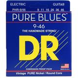 DR Strings PHR-9/46 Pure Blues Pure Nickel Electric Guitar Strings - .009-.046 Light and Heavy