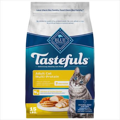 Blue Buffalo Blue Tastefuls Chicken and Turkey Recipe Natural Adult Multi-Cat Dry Food, 15 lbs.