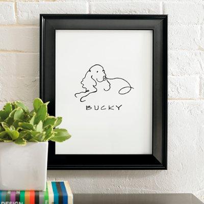 Personalized Dog Line Drawing Artwork - Yorkie - G...