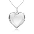 Tuscany Silver Women's Sterling Silver Puff Heart Pendant on Curb Chain of 46cm/18"