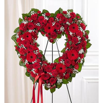 1-800-Flowers Flower Delivery Always Remember Floral Heart Tribute - Red | Happiness Delivered To Their Door