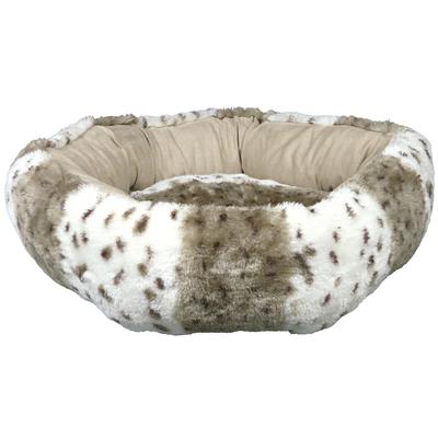Trixie Leika Plush Dog Bed White/Light Brown - 50cm