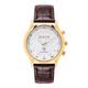 Acctim 60052 Oro Gold Finish Radio Controlled Watch on Brown Strap